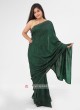 Dark Green Stone Work Saree